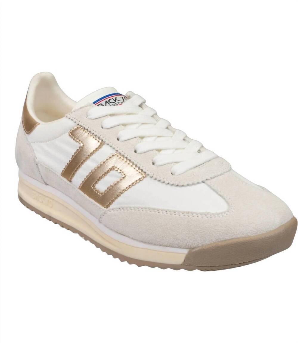 NEW BACK 70 women's barkley jogger sneaker in metallic gold